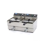 Φριτέζα ηλεκτρική επιτραπέσια 2 x 16L με βρύση αποστράγγισης - Διπλό καλάθι 68.6Χ53Χ38.5 MAX-09365011