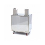 Καροτσάκι πορτοκαλί αποχυμωτή - με κάδο απορριμμάτων - Ανοξείδωτο ατσάλι MAX-09300037