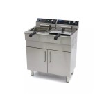 Φριτέζα ηλεκτρική επιδαπέδια 2 x 16L με βρύση αποστράγγισης και ντουλάπι - Διπλό καλάθι MAX-09365156