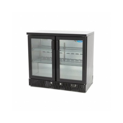 Βιτρίνα ψυχόμενη επιτραπέζια μαύρη με 2 αρθρωτές πόρτες MAX-09400905