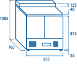 Ψυγείο σαλατών CRS 90A - GN1/1 (ΕΠΙΦΑΝΕΙΑ ΕΡΓΑΣΙΑΣ ΓΙΑ ΣΑΝΤΟΥΙΤΣ)