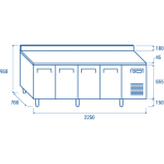 Ψυχόμενος πάγκος QR 4200 - GN 1/1 225X70X95