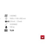 Επαγγελματική ανοξείδωτη επιτραπέζια ψησταριά κάρβουνου με σούβλες τρείς ατέρμονες VKN-TLG9 160χ110χ90 εκ