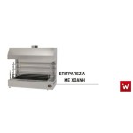 Επαγγελματική ανοξείδωτη επιτραπέζια ψησταριά κάρβουνου με σούβλες δύο ατέρμονες και χοάνη VKN-TLGH6 160χ81χ150 εκ