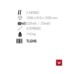 Επαγγελματική ανοξείδωτη επιτραπέζια ψησταριά κάρβουνου με σούβλες δύο ατέρμονες και χοάνη VKN-TLGH6 160χ81χ150 εκ