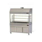 Επιδαπέδια ψησταριά κάρβουνου με σούβλες δύο ατέρμονες και χοάνη και τεσσερις πλευρές τζάμια VKN-LGHGD6 180χ81χ200 εκ