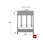 Επαγγελματική ψησταριά-σούβλα βαγονέτο με 12 σούβλες-3 ατέρμονες επιδαπέδια VKN-VAG34(aisi 430) 180χ150χ205 εκ