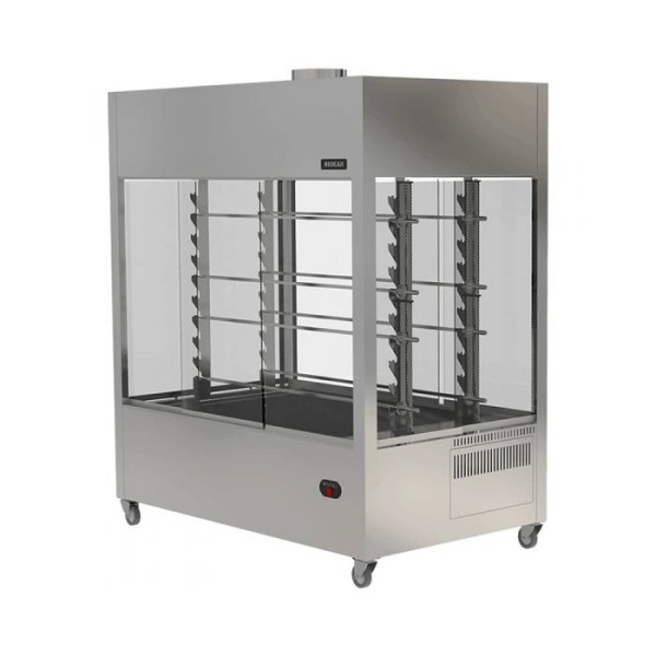 Επαγγελματική ψησταριά-σούβλα βαγονέτο με 4 σούβλες-1 ατέρμονα επιδαπέδια VKN-VAG13(aisi 304) 180χ70χ205 εκ