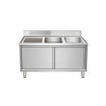 Λάντζα Κλειστή Inox 180 cm / 2 γούρνες (δεξιά) 1800x700x950 εκ