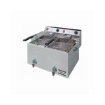 Φριτέζα Ηλεκτρική Διπλή 8+8 λίτρων με βρυσάκι απορροής Resto Italia 56x43x25 εκ RST-FTR88R