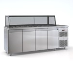 Ψυγείο σαλατών συντήρηση 4 πόρτες και μηχανή δεξια 2 σειρές GN 220x70x126 εκ ID-PSM22070SALAD