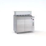 Ψυγείο saladette 2 πόρτες χωρίς μηχανή για 5 GN 1/4 105χ70χ126 εκ ID-PSM10570BAR