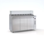 Ψυγείο saladette 3 πόρτες χωρίς μηχανή για 7 GN 1/4 150χ70χ126 εκ ID-PSM15070BAR