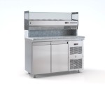 Επαγγελματικό ανοξείδωτο ψυγείο πίτσας με 2 πόρτες & σαλατων για 6 GN 135X75X140 εκ ID-PSM135PIZZA/2GN ENERGY CLASS A++