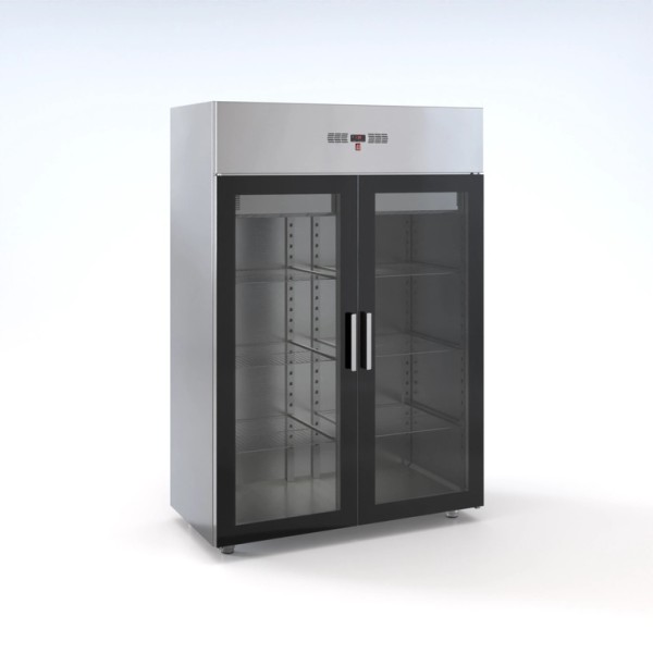 Επαγγελματικό ψυγείο θάλαμος ανοξείδωτος συντήρηση με 2 πόρτες κρυστάλλινες 144X83X205 εκ ID-THAL14483L