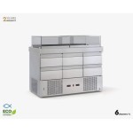 Βιτρίνα με επάλληλα κρύσταλλα & Αποθήκη ψαριών  με 4 συρτάρια συντήρηση φυσικής ψύξης & μοτέρ κάτω 90χ70χ1120εκ ID-PSAR9070.EPL