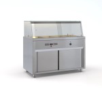 Επαγγελματική ανοξείδωτη βιτρίνα Μπέν Μαρί επιδαπέδια ID-MEB.140/4GN 140X70X130 εκ