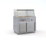 Επαγγελματική ανοξείδωτη βιτρίνα Μπέν Μαρί επιδαπέδια ID-MEB.107/3GN 107X70X130 εκ