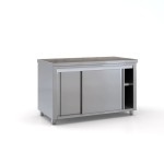 Επαγγελματικό ερμάριο ανοξείδωτο με 2 συρόμενες πόρτες και ράφι 140X70X87 εκ ID-ER14070