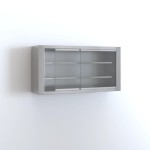 Ανοξείδωτη ποτηριέρα με συρόμενα κρύσταλλα και 2 ράφια 140X32X70 εκ ID-POT140