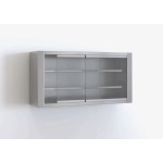 Ανοξείδωτη ποτηριέρα με συρόμενα κρύσταλλα και 2 ράφια 140X32X70 εκ ID-POT140