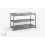 Επαγγελματικό ανοξείδωτο τραπέζι - πάγκος εργασίας 240χ70χ87 ΜΕ ΡΑΦΙ εκ ID-TR24070.S