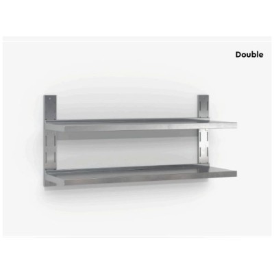 Επαγγελματική ανοξείδωτη ραφιέρα επιτοίχια με 2 ράφια 140X35X53 εκ ID-RAFI.D140
