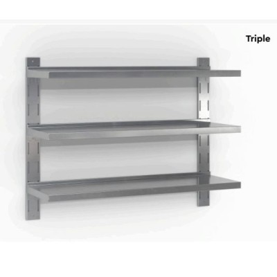 Επαγγελματική ανοξείδωτη ραφιέρα επιτοίχια με 3 ράφια 190X35X85 εκ ID-RAFI.T190