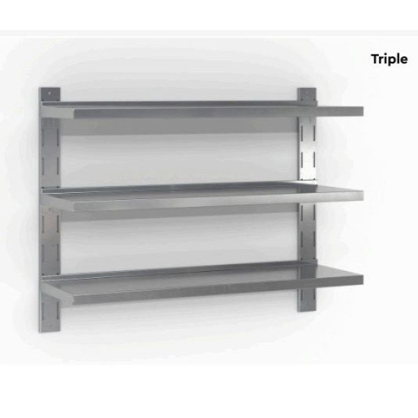 Επαγγελματική ανοξείδωτη ραφιέρα επιτοίχια με 3 ράφια 190X35X85 εκ ID-RAFI.T190