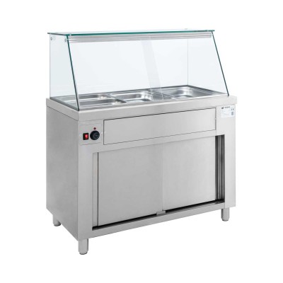 Μπέν μαρί βιτρίνα επιδαπέδιο με αποθήκη 138x70x130 εκ BM-MD138