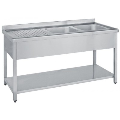 Λάντζα Σκευών ανοιχτή με 1 γούρνα 180X70X85 εκ BM- LA126180