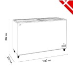 Καταψύκτης με ίσια συρόμενα κρύσταλλα 1300x630x892mm ENERGY CLASS  D