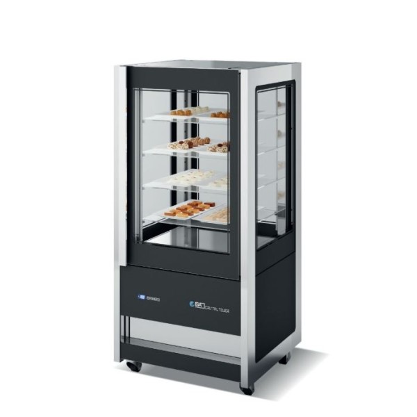 Βιτρίνα κατάψυξη-συντήρηση πανοραμική CRISTAL TOWER 75LH RV TB/TN BLACK