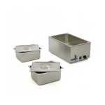 Επαγγελματικό Bain Marie ηλεκτρικό επιτραπέζιο 2 GN 1/2 με βρυσάκι & καπάκια 33,8X54X24,8 εκ MAX-09300010
