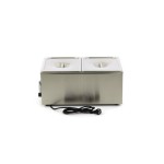 Επαγγελματικό Bain Marie ηλεκτρικό επιτραπέζιο 2 GN 1/2 με βρυσάκι & καπάκια 33,8X54X24,8 εκ MAX-09300010