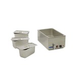 Επαγγελματικό Bain Marie ηλεκτρικό επιτραπέζιο 3 GN 1/3 με βρυσάκι & καπάκια 33,8X54X24,8 εκ MAX-09300011