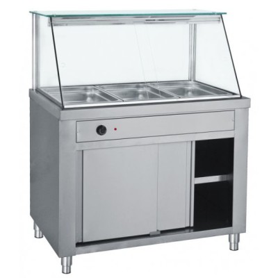 Μπέν μαρί βιτρίνα επιδαπέδιο με αποθήκη 106x70x130 εκ BM-MD106