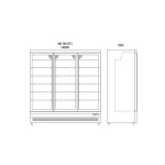 Βιτρίνα κατάψυξης τριπλή με ανοιγόμενες πόρτες MR 188 BT3 GREY | RAL 7015 ΕΞΩΤΕΡΙΚΑ  HO-24.50.115.0001