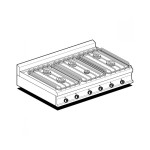 Εστία αερίου επιτραπέζια 6 εστιών Lotus 120x70.5x28 εκ PCT-712GP