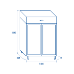 Θάλαμος QRG 12 - GN2/1 (ΜΕ ΓΥΑΛΙΝΗ ΠΟΡΤΑ) 81400X890X2045 ENERGY CLASS C