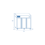 Θάλαμος RCG 1850 - GN2/1 (ΜΕ ΓΥΑΛΙΝΗ ΠΟΡΤΑ) 2100X820X2050  ENERGY CLASS E