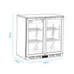 Ψυγείο βιτρίνα συντήρηση επιτραπέζιο με 2 πόρτες 90x53x89.6 εκ S 198 XH