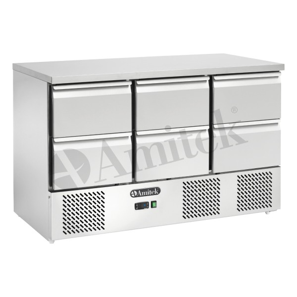 Αεριζόμενο Ψυχόμενο Ψυγείο Σαλατών με Συρτάρια AK923V-6D 137Χ70Χ88