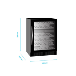 Ψυγείο βιτρίνα 2 θερμοκρασιών frameless κρασιών επιτραπέζιο μάυρο 59.5x57x82 εκ TFW200-2F