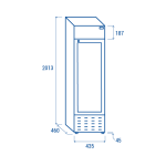 Ψυγείο αναψυκτικών slim TKG 288CB με διαφημιστική μετώπη 180lt