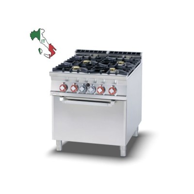 Κουζίνα αερίου 4 εστιών με φούρνο ηλεκτρικό στατικό CF4-98GE