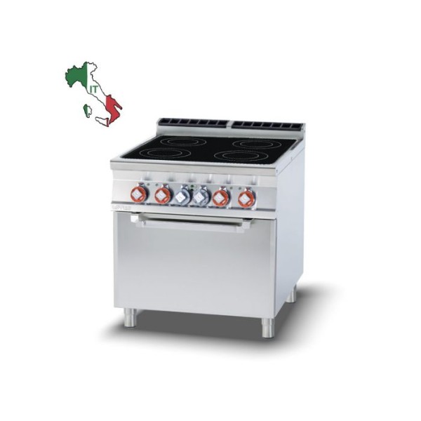 Κουζίνα ηλεκτρική 4 κεραμικών εστιών με φούρνο ηλεκτρικό αερόθερμο CFC4-98ET