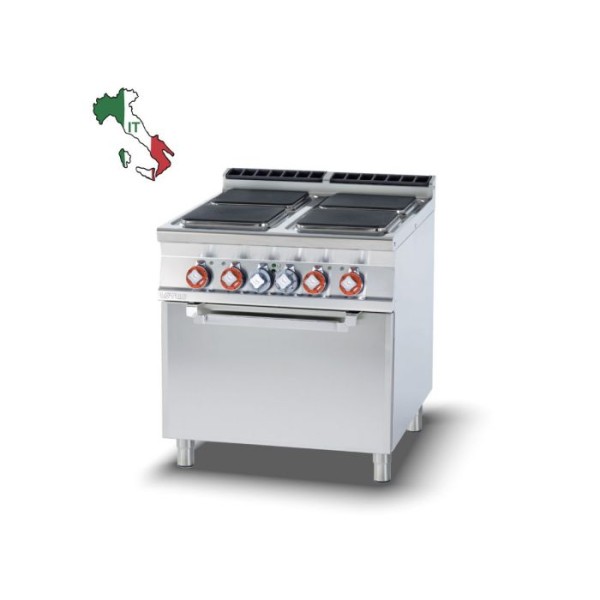 Κουζίνα ηλεκτρική 4 εστιών με φούρνο ηλεκτρικό αερόθερμο CFVQ4-98ET