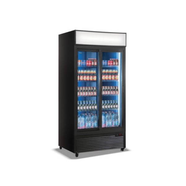 Βιτρίνα συντήρησης διπλή με συρόμενες πόρτες CL1100 V2GC SL Black