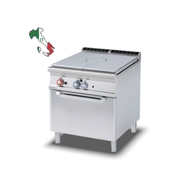 Κουζίνα αερίου με ενιαία πλάκα Hot-Top & φούρνο αερίου στατικό TPF-98G